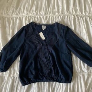 NWT Navy Francesca’s Top